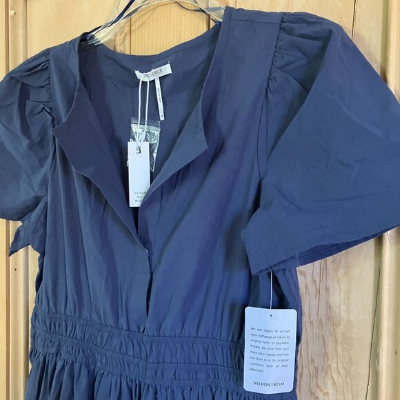 STITCHDROP Womens Tempe Cotton Tiered 100% Cotton Midi Dress Medium Blue SP NWT - Picture 3 of 12